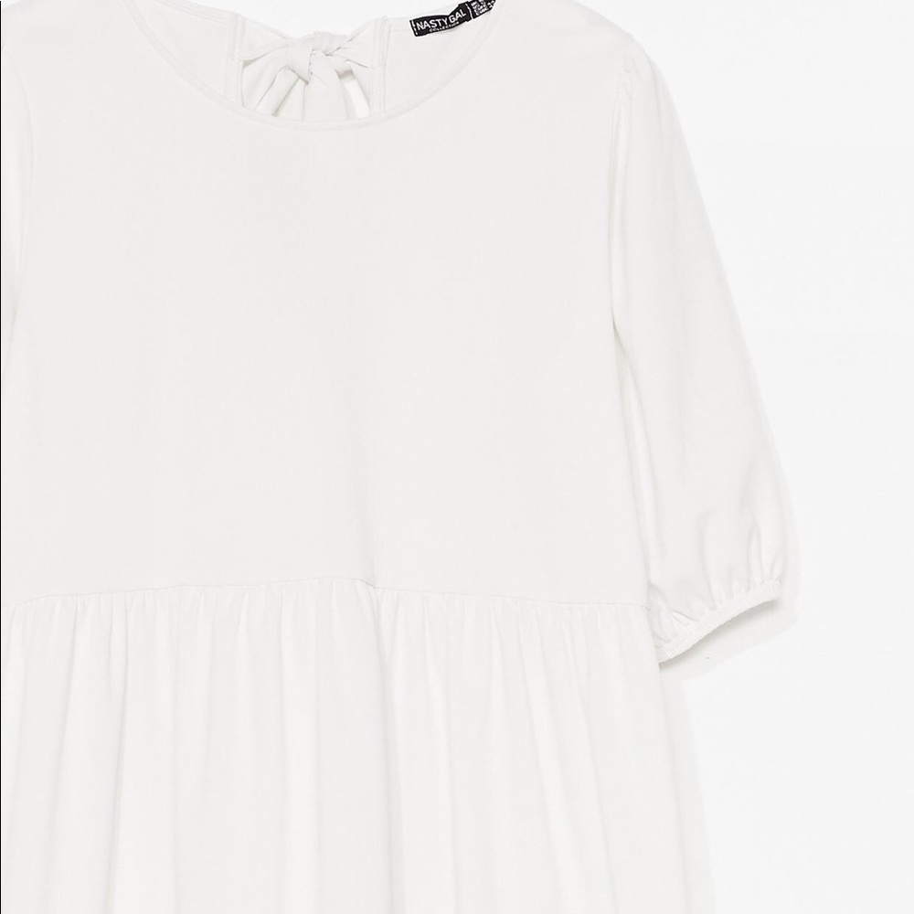 Nasty gal plus size white puff sleeve midi dress